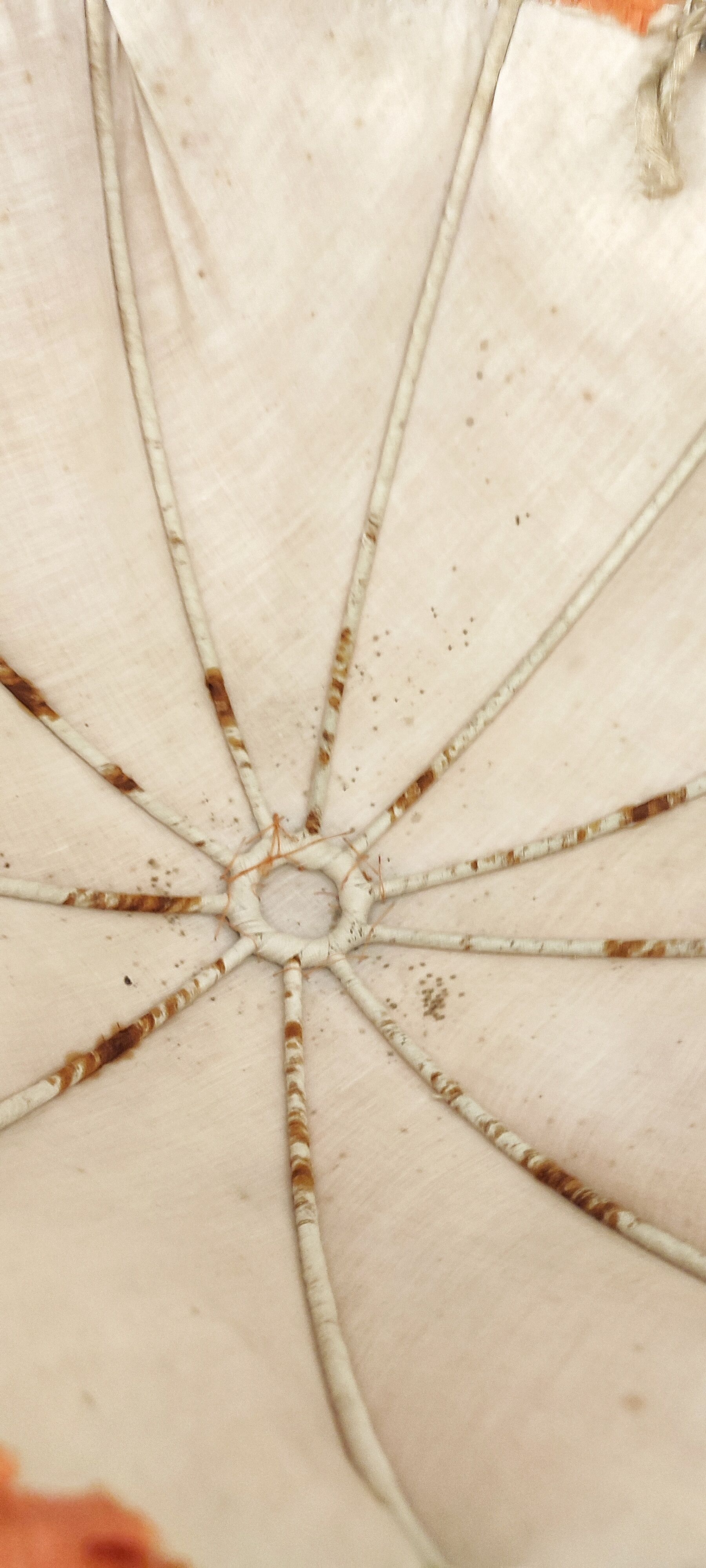 Ceiling lamp made of satin fabric and crystals, Spain, 1940