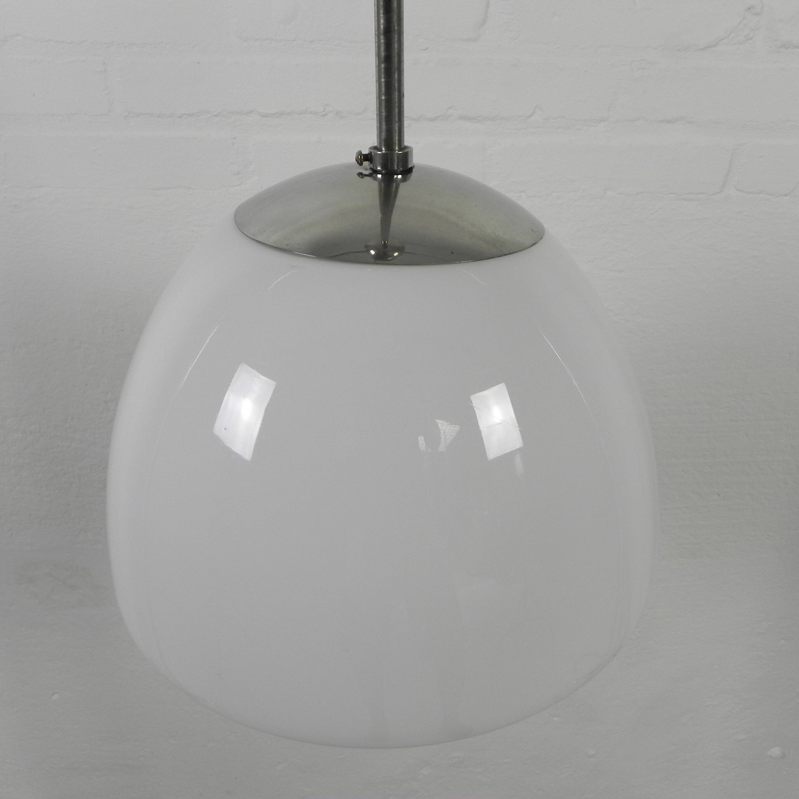 Old school lamp with large glass ball in opal glass, 1930s