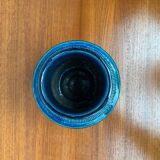 Italian blue ceramic vase Rimini by Aldo Londi for Bitossi, 1960s.