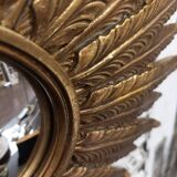 Miroir convexe gros cadre feuilles 39 cm