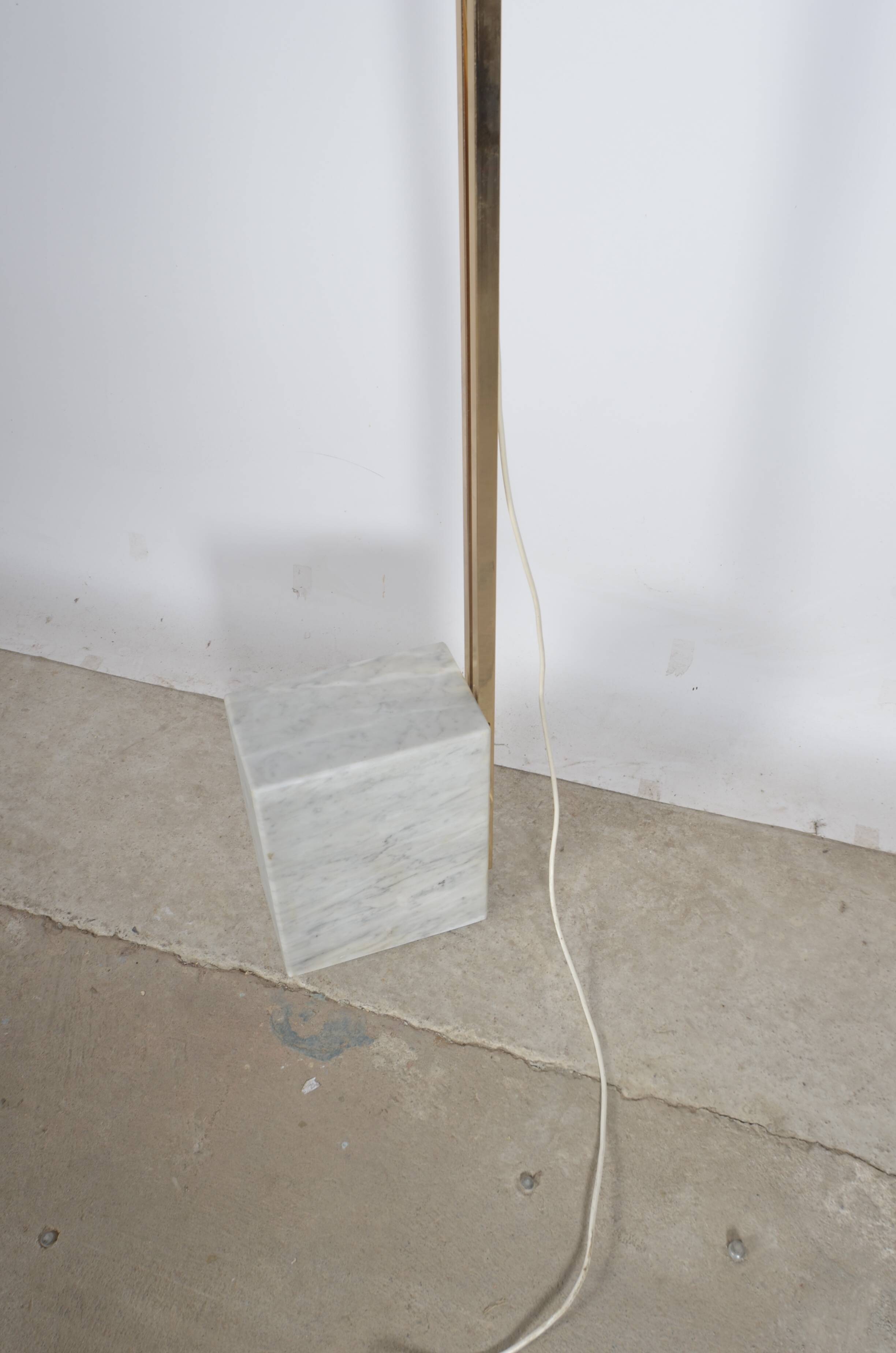 Arc floor lamp, marble feet.