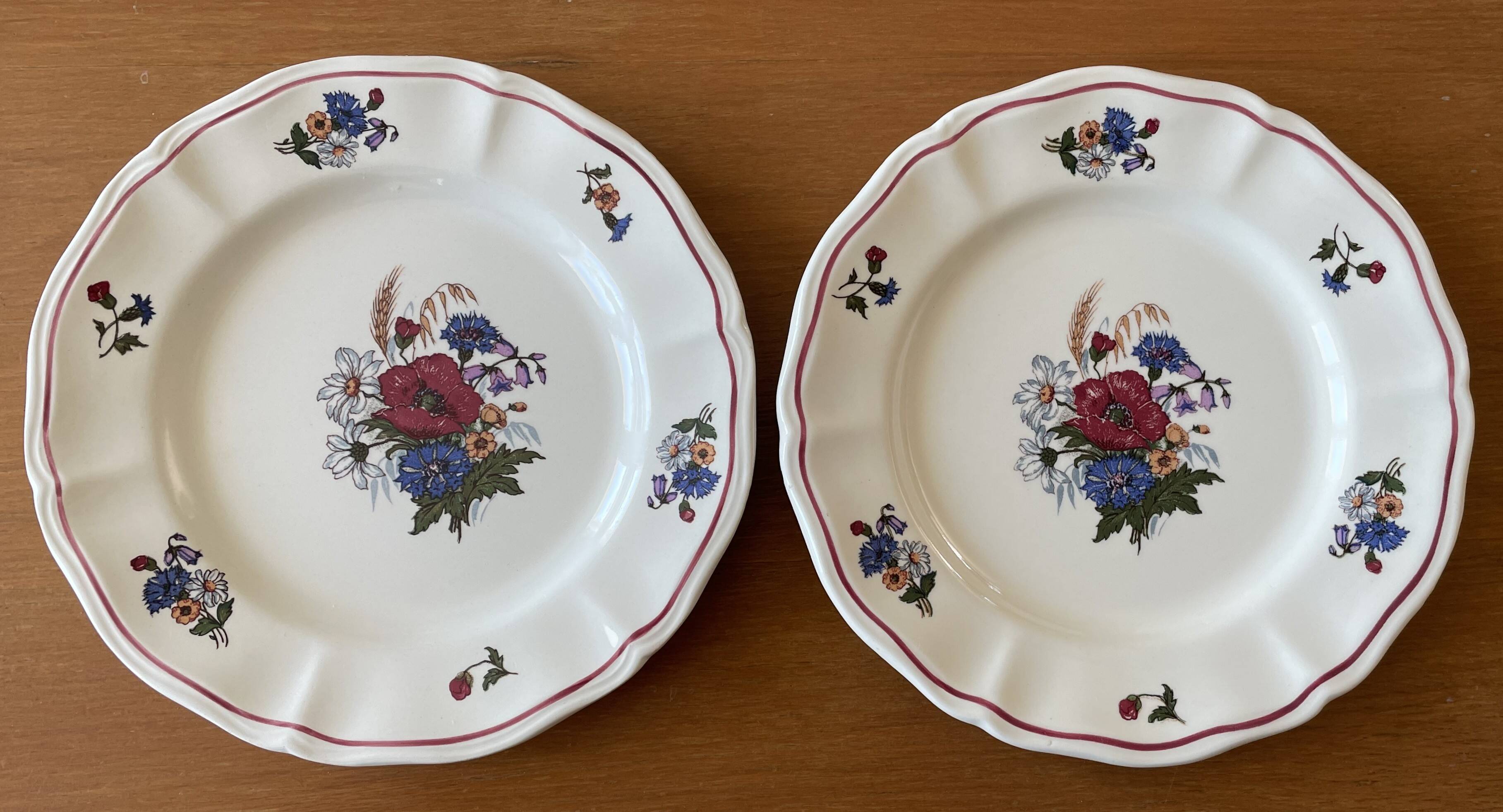 8 antique dessert plates in Sarreguemines earthenware