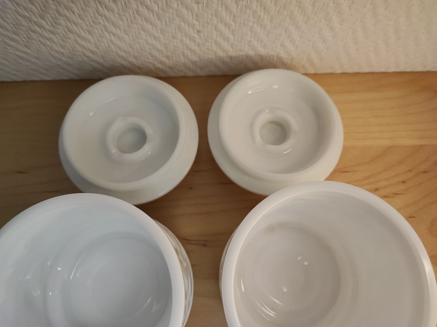 Pots en verre opale