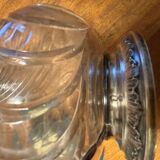 Carafe aiguière en cristal et argent vers 1890