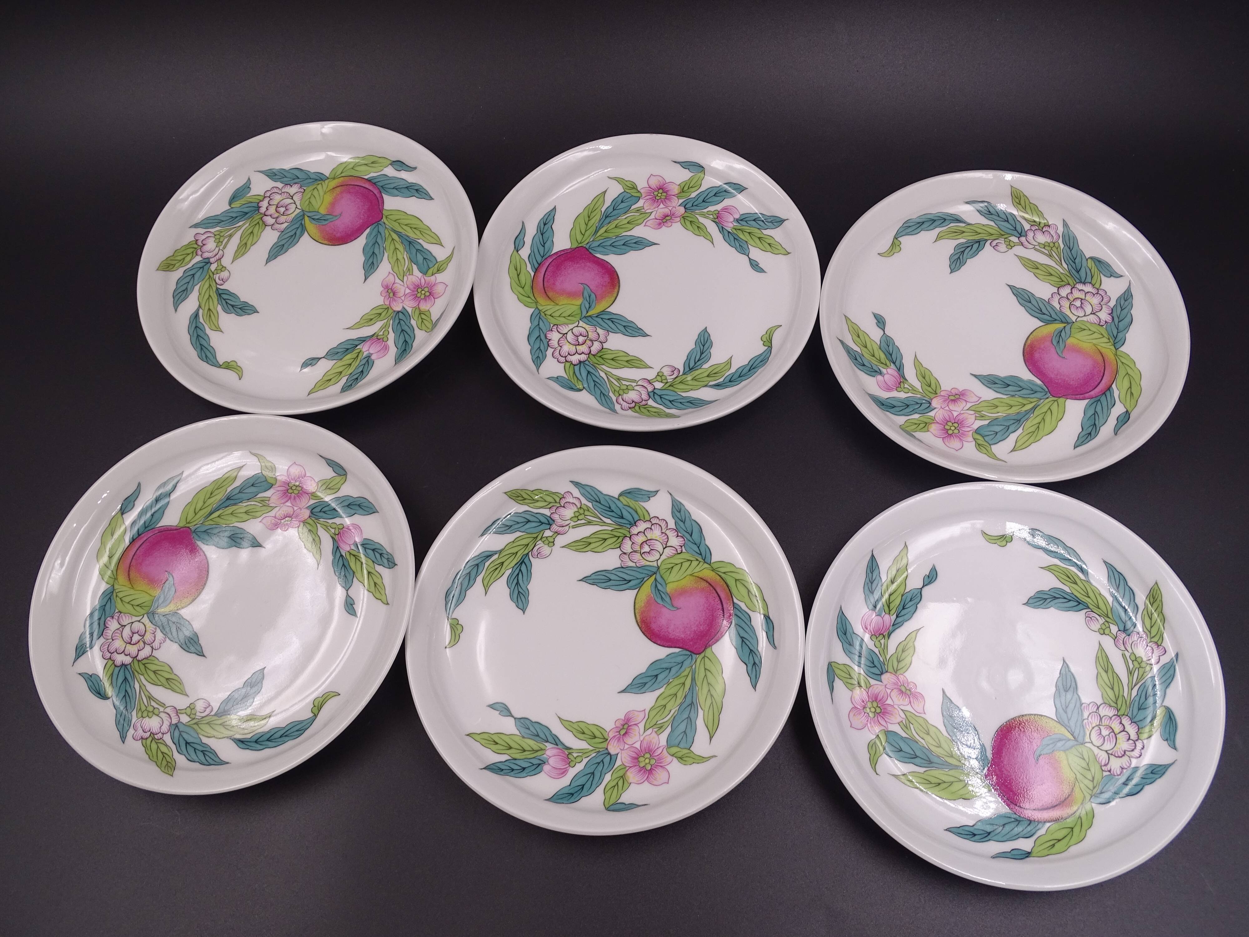 Lot of 6 porcelain bread plates from Paris décor Abondance - Perfect condition