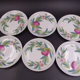 Lot of 6 porcelain bread plates from Paris décor Abondance - Perfect condition