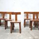 Vintage brutalist wooden T chair