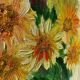 Oil on canvas of a bouquet of sunflowers