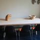 Large mid-century limed solid oak dining table 244 cm x 100 cm, 1950