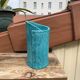 Vintage blue soliflore ceramic vase signed AI