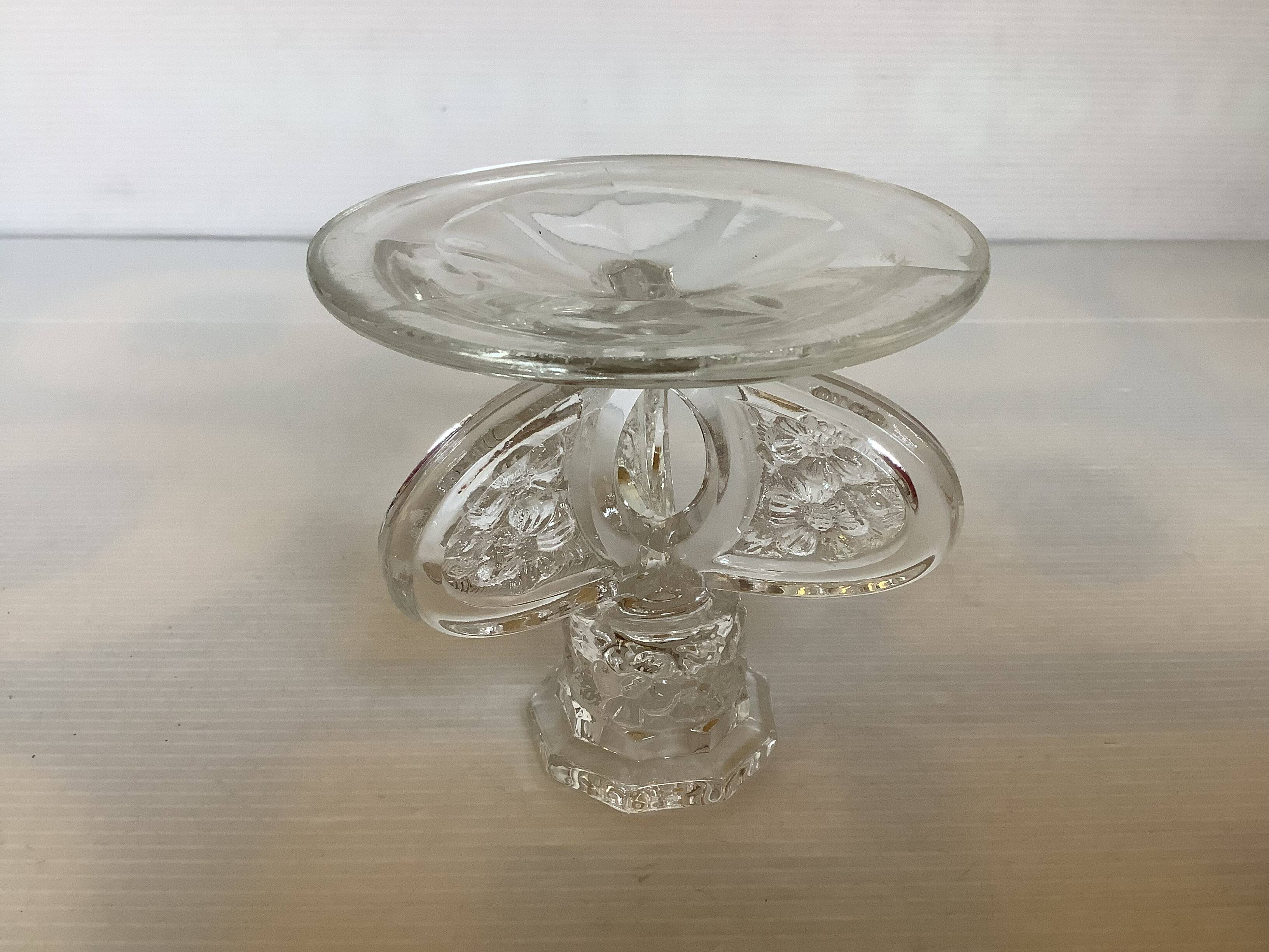 Candle holders flowers butterfly wings moulded glass