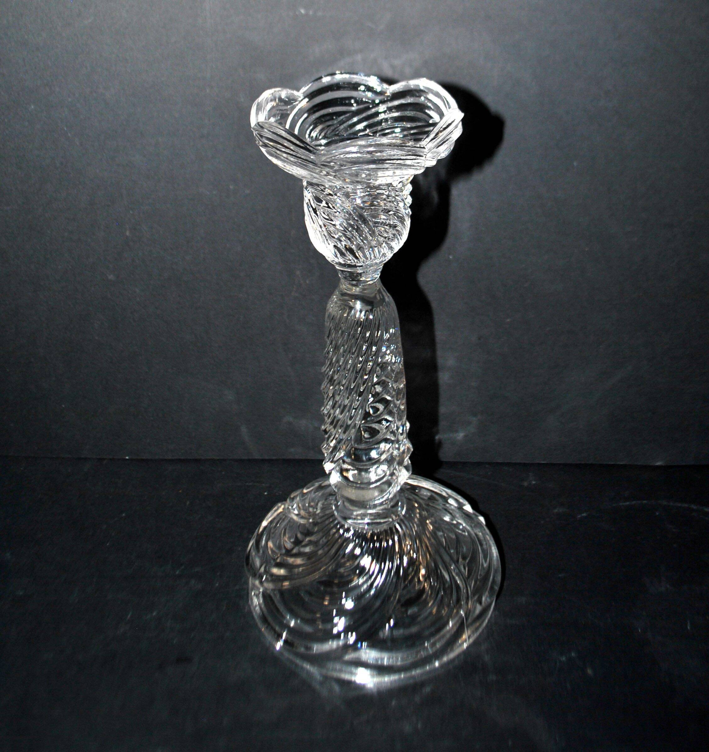 Portieux candlestick draped in moulded glass h22cm