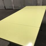 Yellow formica kitchen table with two extension cord, vintage 60s