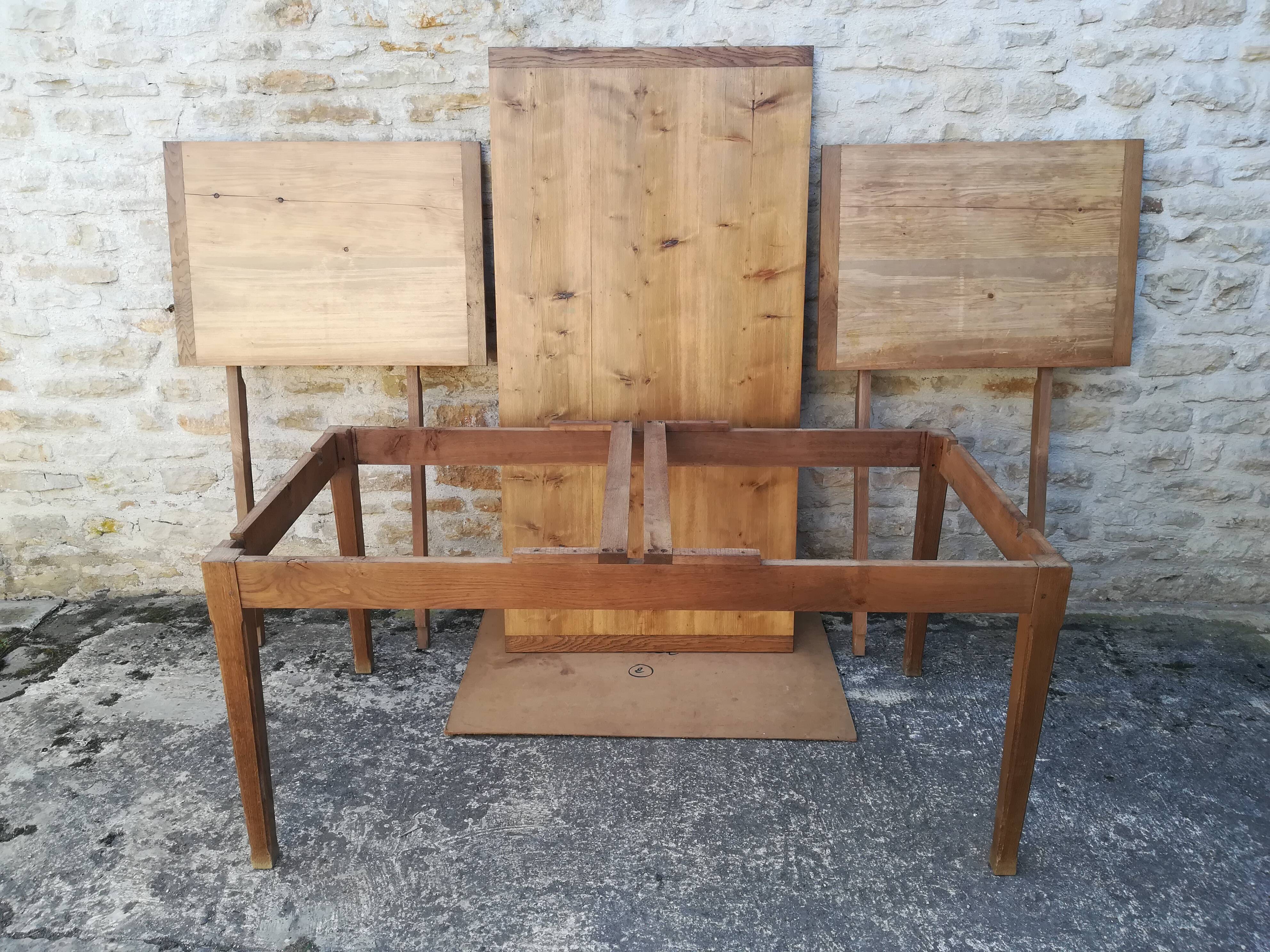 Farmhouse table with two extensions