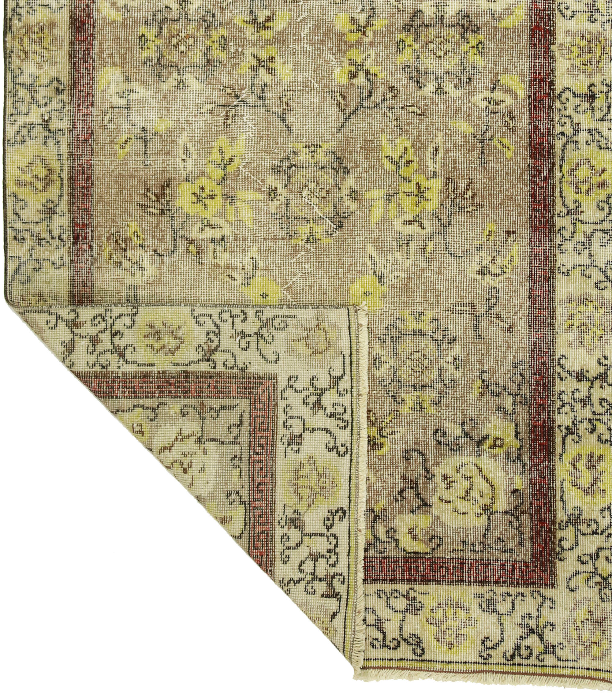 Anatolian handmade vintage rug 213 cm x 107 cm