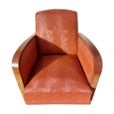Art Deco armchair, terracotta color