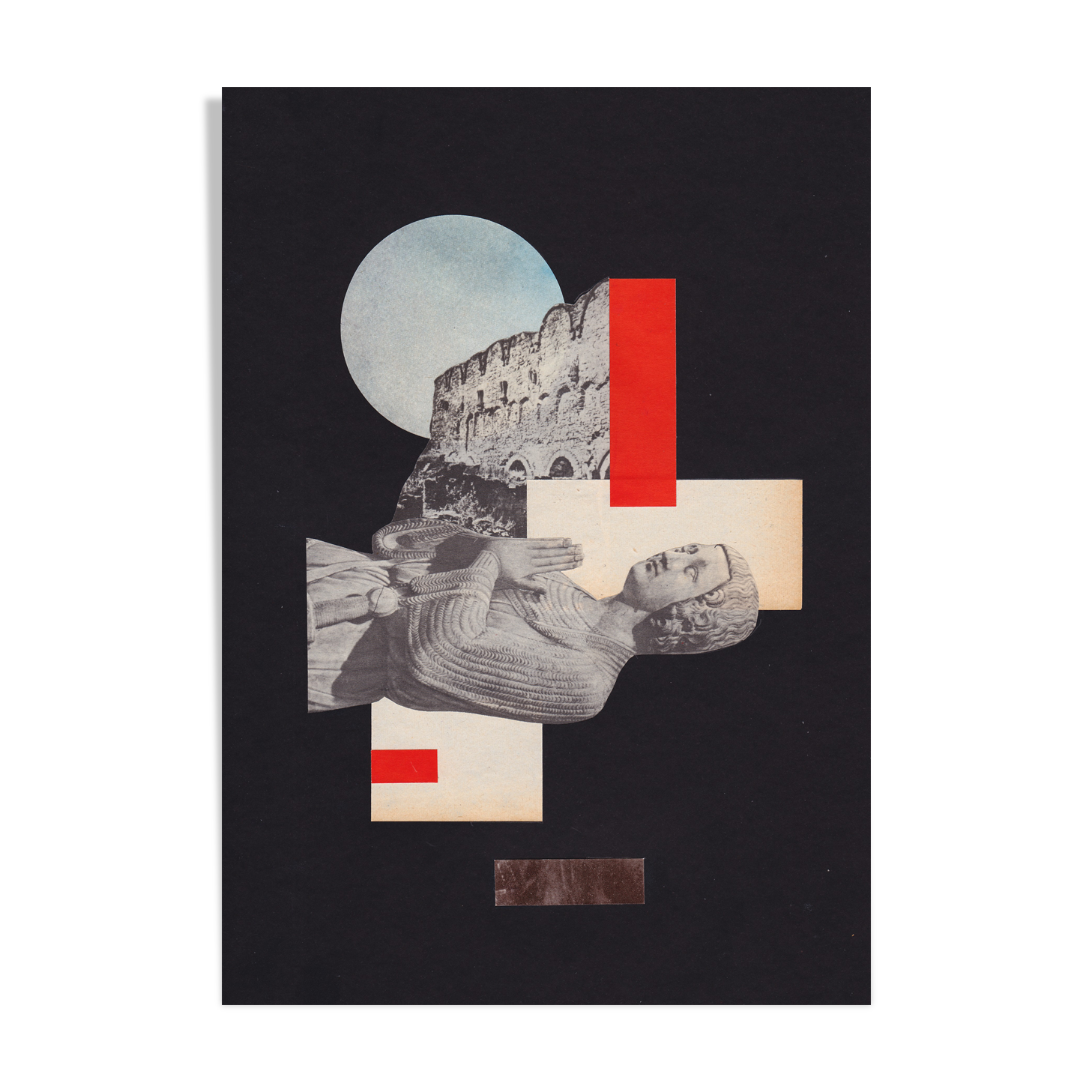 Collage on paper extinction