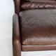 Maralunga armchair in leather & Ottoman by Vico Magistretti for Cassina 1970 s