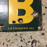 Publicité kub verte et jaune sur plaque émaillée