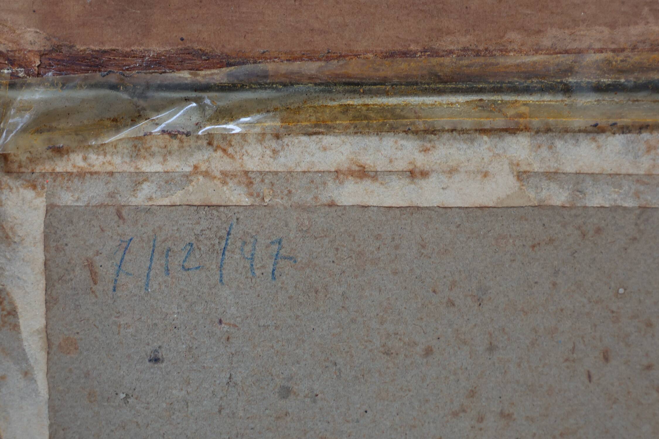 Art Nouveau Wall-Mounted Coat Rack with Framed Watercolors by Cassier, Belg