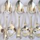 ST MEDARD set of 12 soup spoons antique net pattern silverware style Chinon 21 cm
