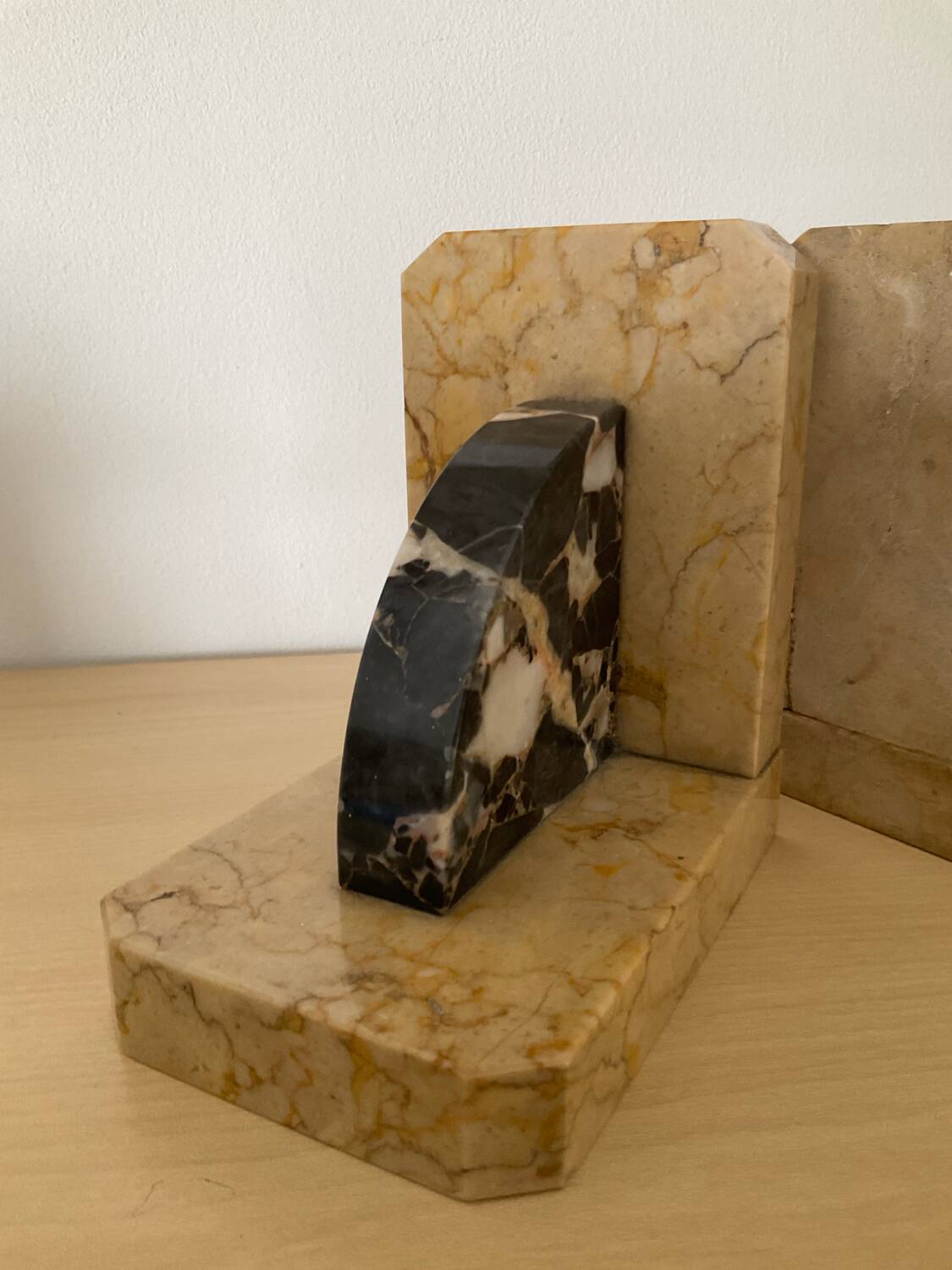 Pair of Art Deco marble bookends