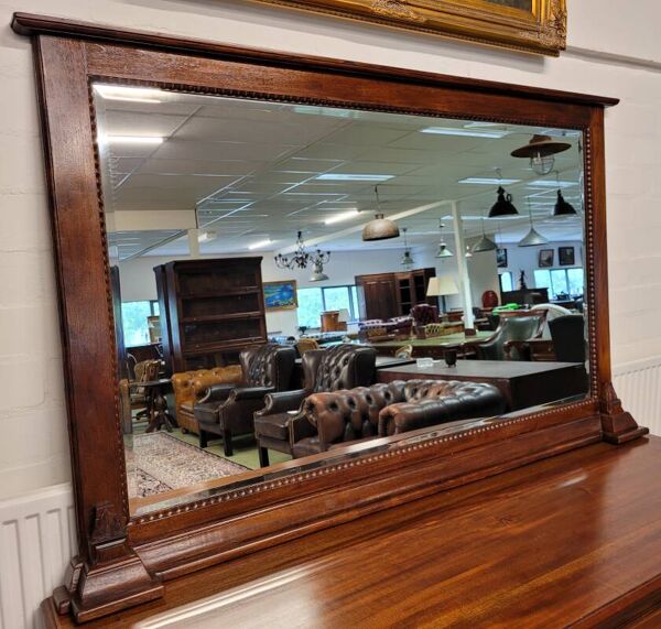 Miroir de barbier ancien en acajou