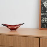 Ruby platter, Murano glass, Italian design, 1960s, made in Italy