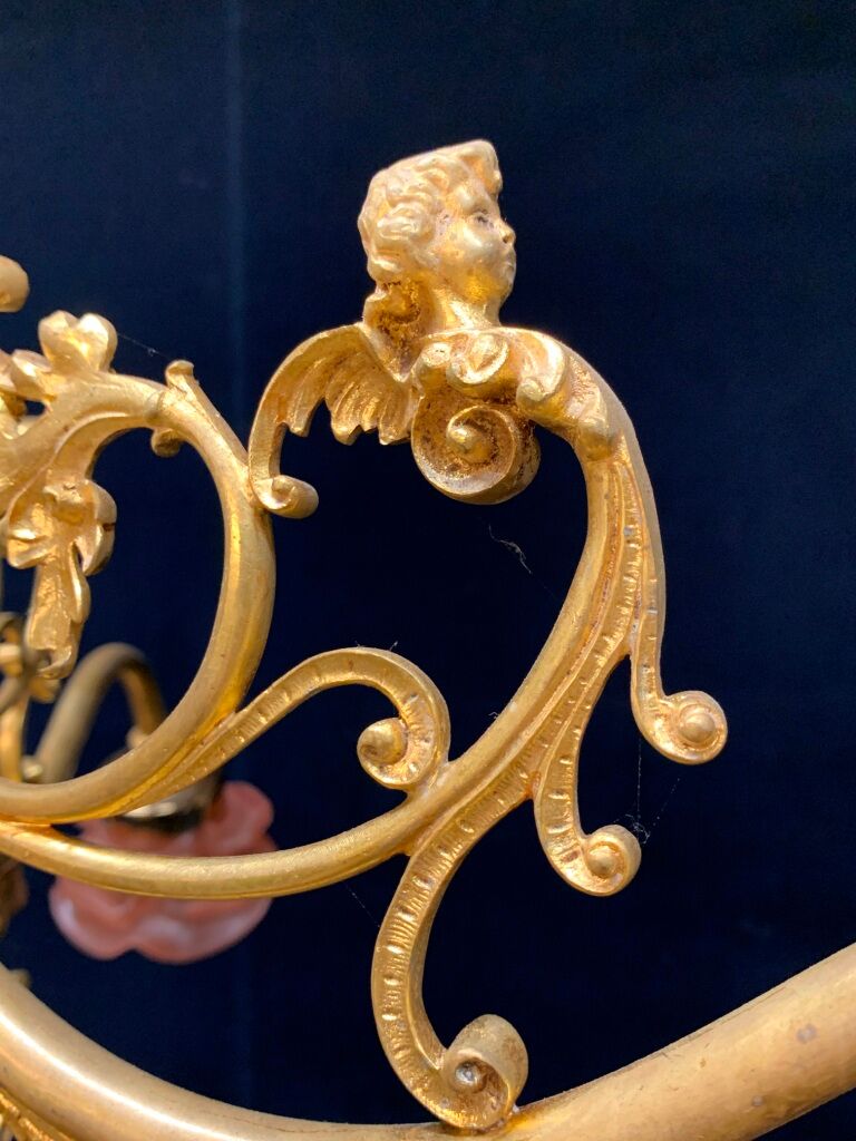 Golden antique bronze chandelier