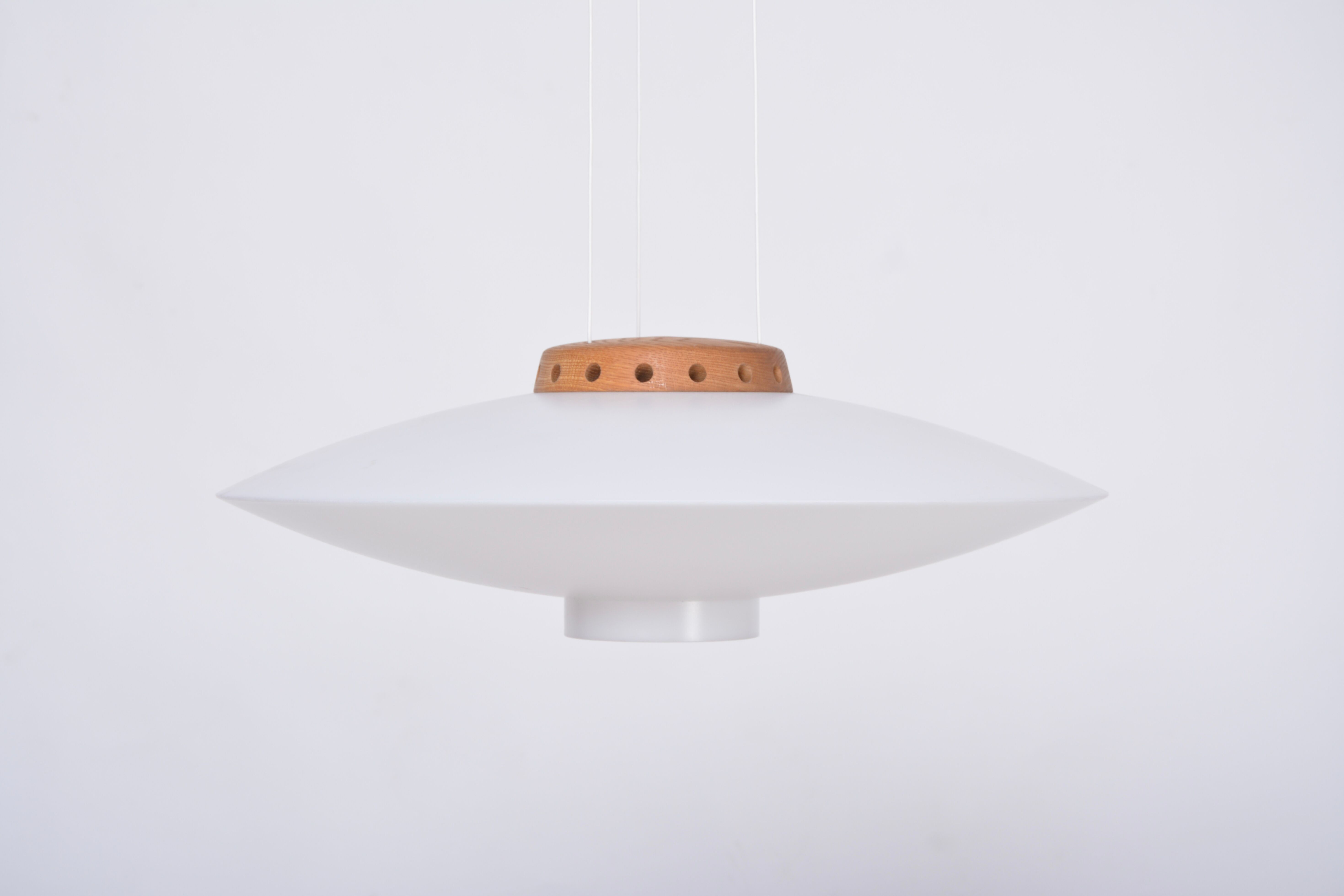 White Mid-Century Modern pendant model "Ufo" by Uno and Östen Kristiansson