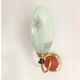 Vintage Mid Century Space Age brass & green opaline wall light Lunel