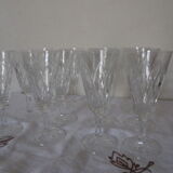 Ensemble de 6 coupes a champagne verre taillé transparent