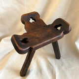 Tripod stool folk art