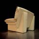Giuseppe Nicoletti - Pair of “Ambassador” armchairs in cream leather - c 1980