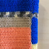 Plaid patchwork wool vintage blanket