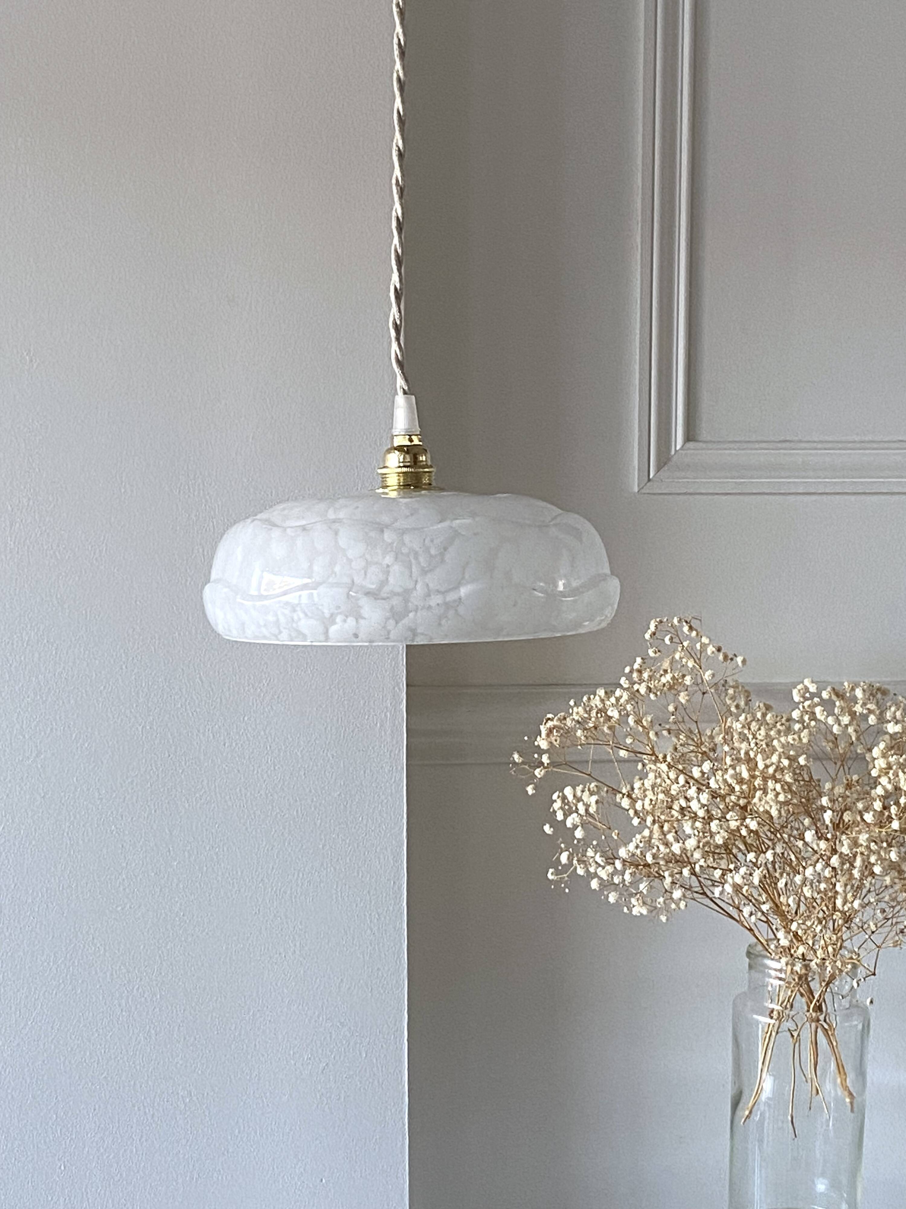 Clichy white glass pendant light