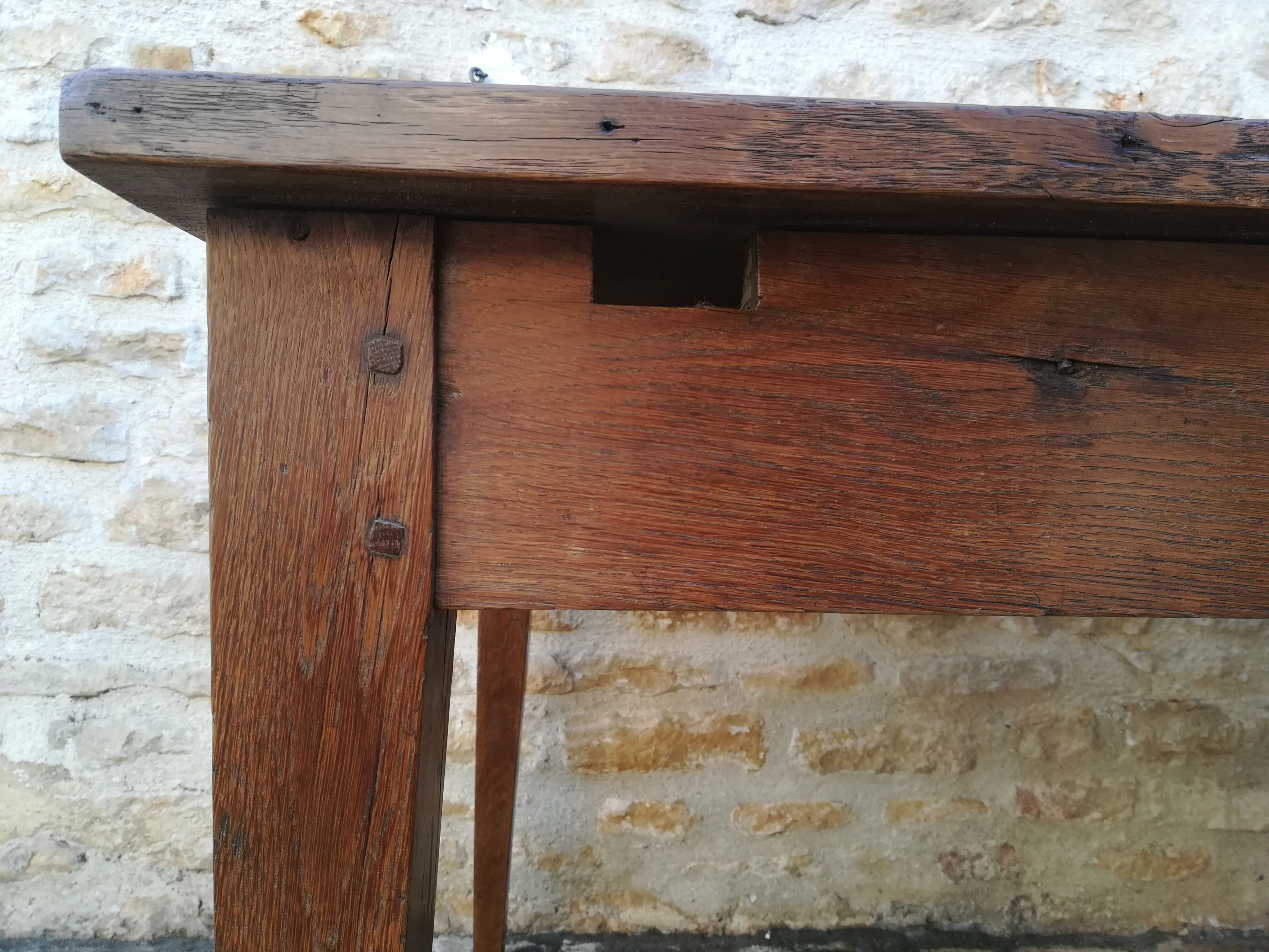 Oak farmhouse table two drawers