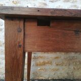 Oak farmhouse table two drawers