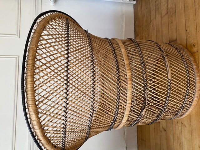 Duo of Emmanuelle armchairs in wicker