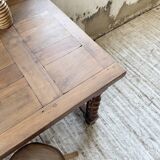 Paneled walnut desk with turned legs, 1900