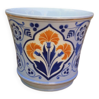Cache-pot Art Nouveau en faïence de Lunéville Keller et Guérin