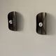 Pair of vintage wall sconces, bent steel, France, 1970