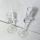 pair of blown glass candlesticks