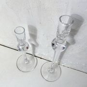 pair of blown glass candlesticks