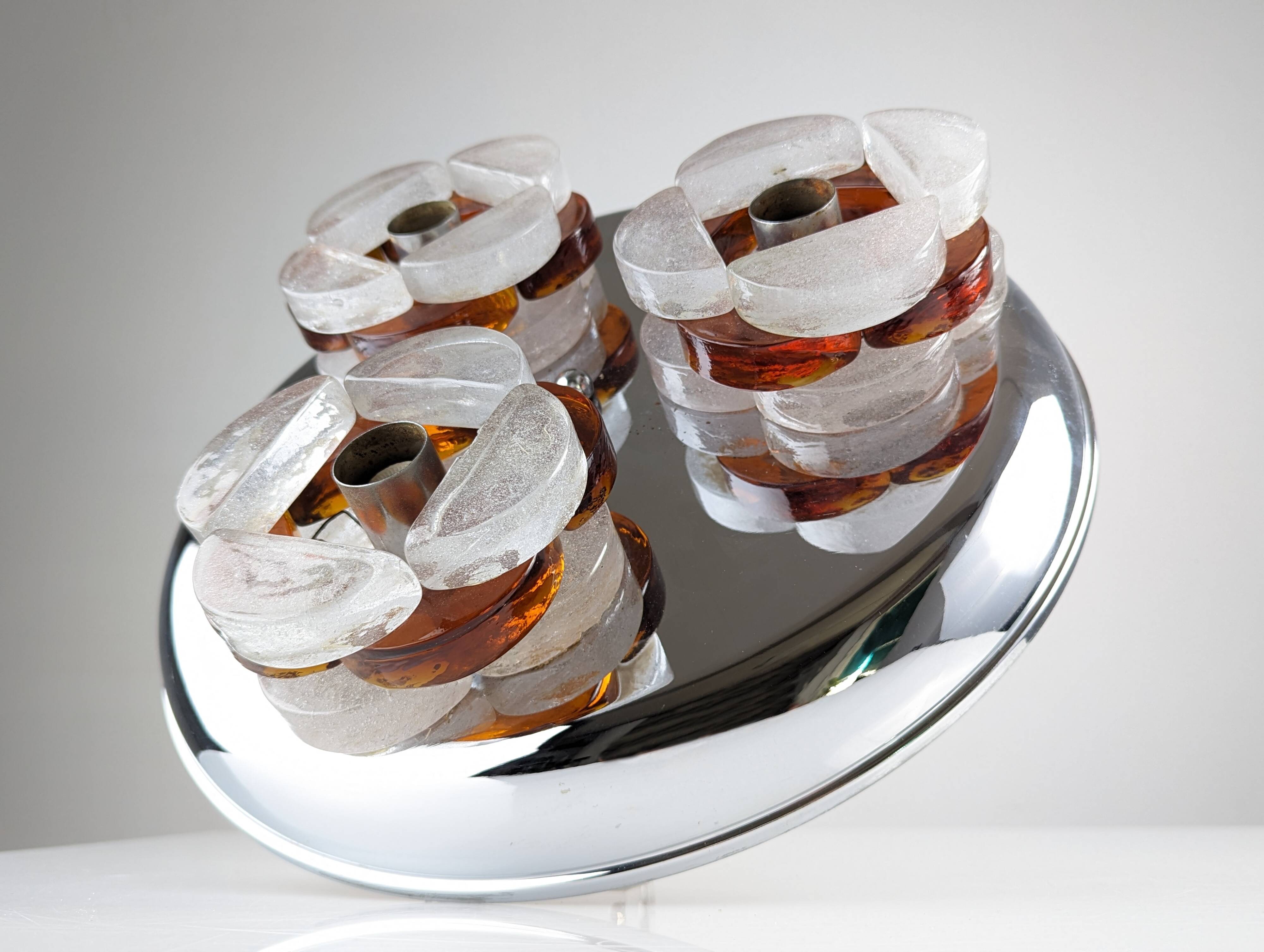 Murano glass ceiling lamp by Albano Poli for Poliarte 1970s