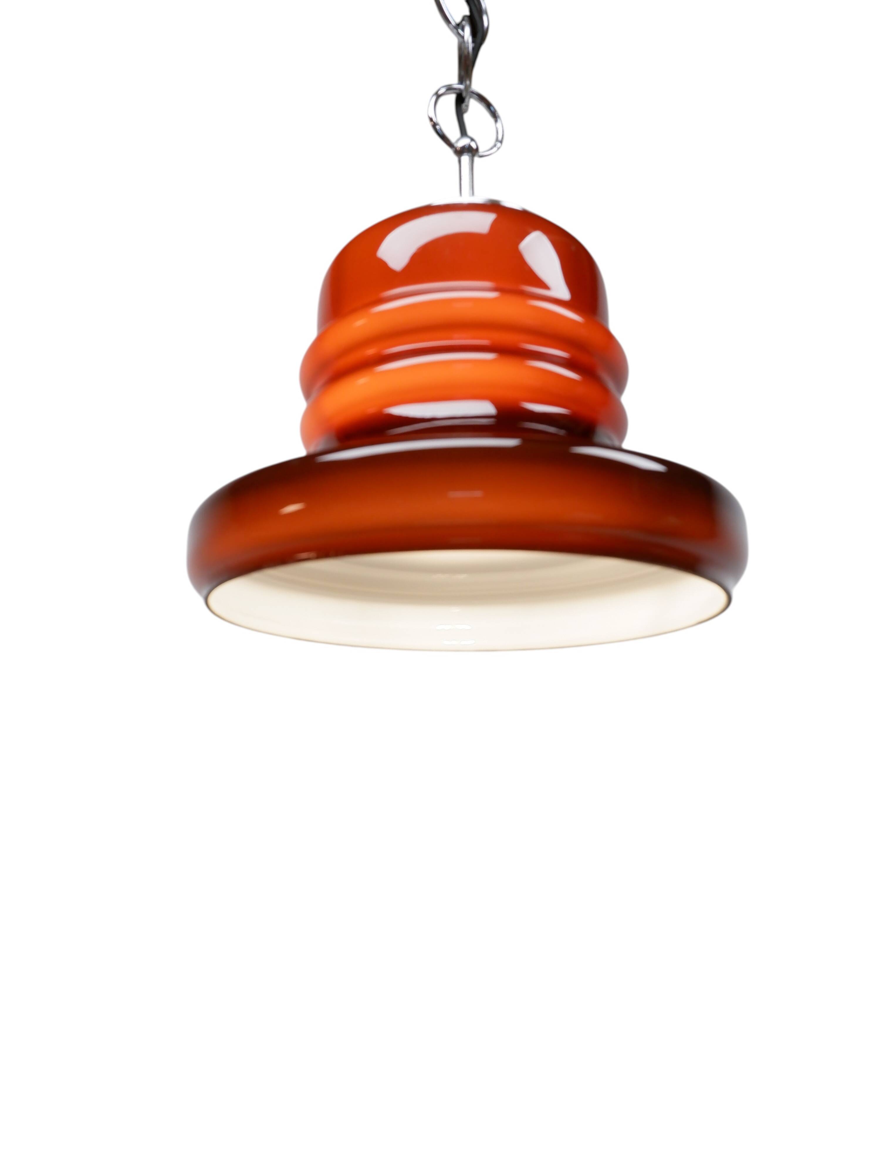 Honsel Leuchten glass hanging lamp, 1970s
