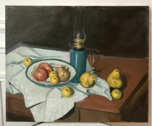 Old painting oil on canvas still life