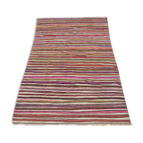 XL Handmade Striped Vintage North African Berber Antique Carpet - Area Rug 272x180