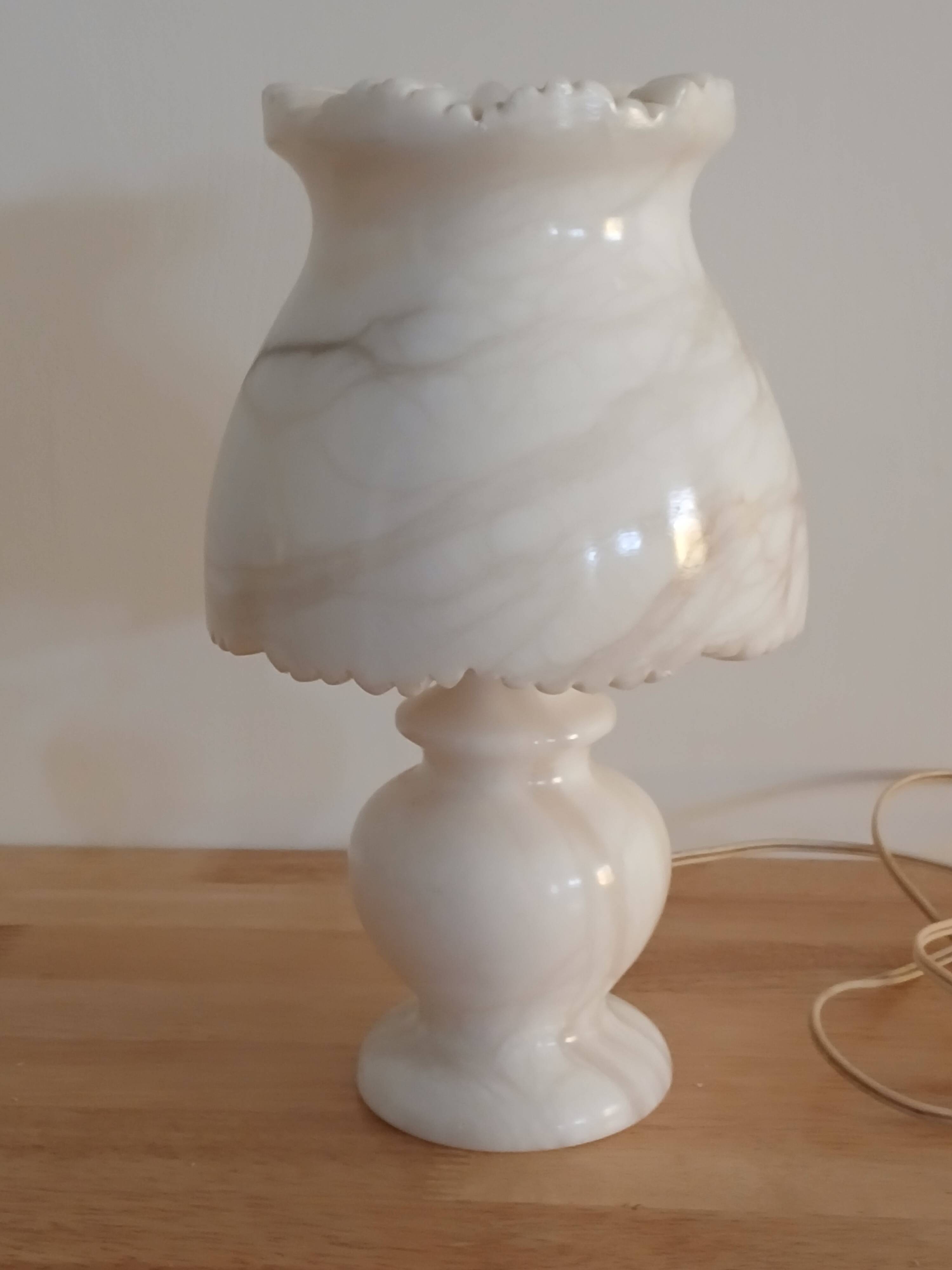 vintage alabaster marble lamp from the 50s-60s