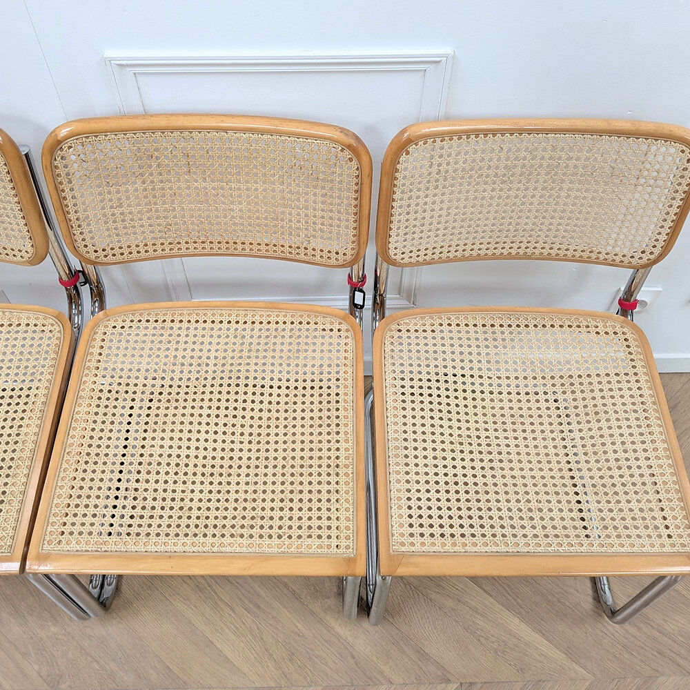 Lot de 4 chaises Cesca B32 par Marcel Breuer